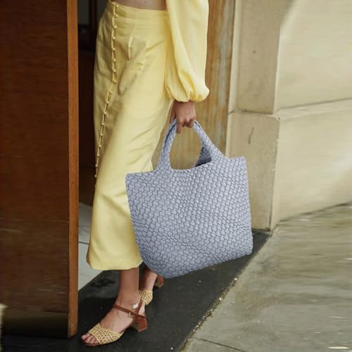 Image of JINMANXUE Fashion Woven Bag Shopper Bag Travel Handbags and Purses Women Tote Bag Large Capacity Shoulder Bags