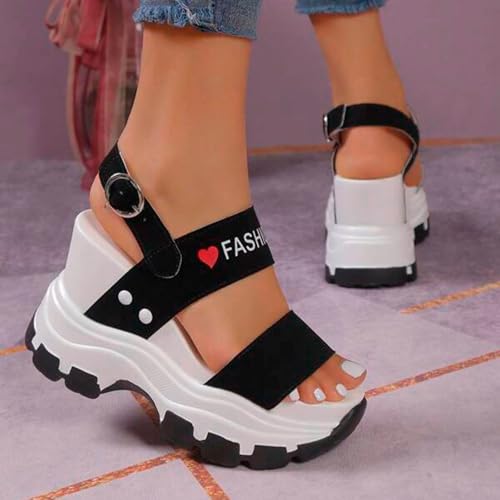 Sandalias de cuña plataforma para mujer con punta abierta y estilo slip-on 3