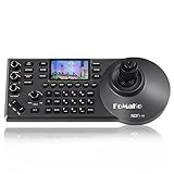 FoMaKo KC608 Pro NDI PTZ Camera Controller (Black) – PoE Powered, Built-in LCD Preview, 4D Precision Joystick, NDI Technology, Ergonomic Wrist Rest Design, for Church Live Streaming & Education.