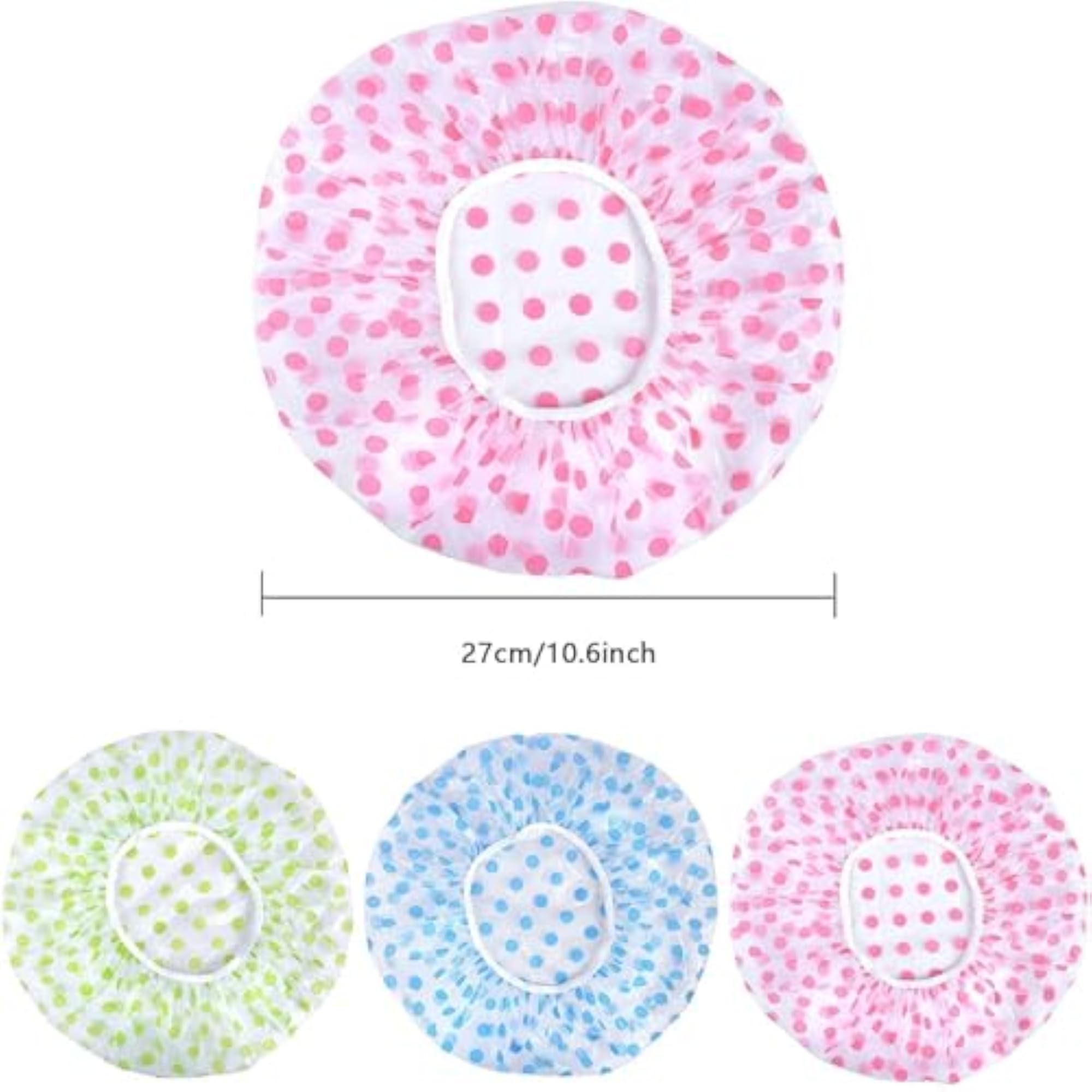 Reusable Shower Cap Set of 6, Waterproof Cotton Blend