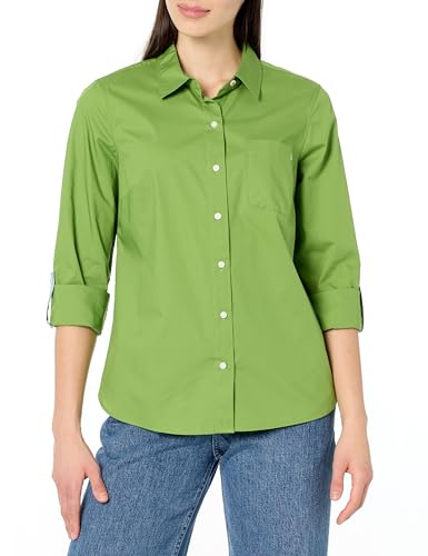 Image of Nautica Women's Button Front Long Sleeve Roll Tab Shirt