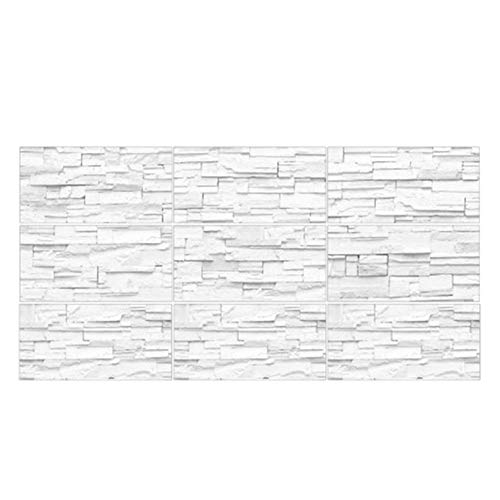 Chutoral Papel Pintado Azulejos, Pegatinas de Piso, Autoadhesivos de Ladrillo Gris Blanco,...