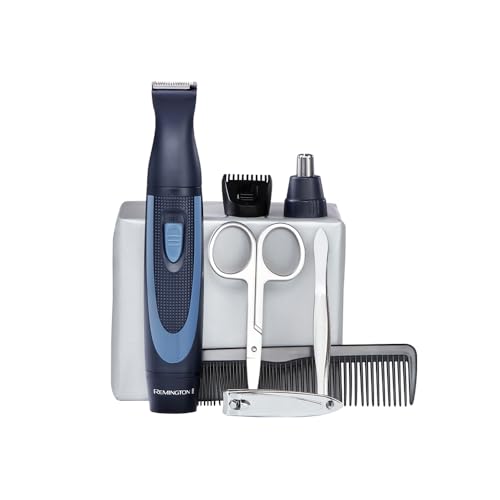 Remington Reiseset Hygiene im Etui [13-teilig: für Haare & Maniküre/Pediküre etc.] Bartschneider, Nasenhaartrimmer, Ohren-& Augenbrauentrimmer, Nagelklipper & Schere, Pinzette, 2 Kämme etc. NE3890