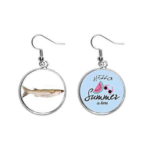 Pendientes de sandía y pescado fresco del océano para verano