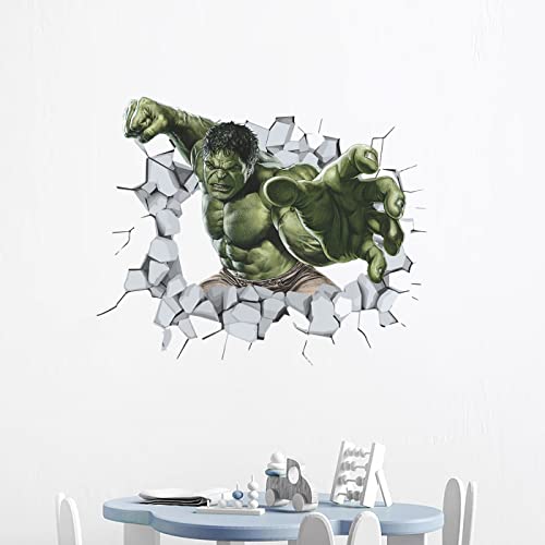 Kids Wall Decals Superhero Wall Poster Decal Stickers Green Man's Wall Decal Peel And Stick For Boys Playroom Bedroom Wall Decor #TOP4