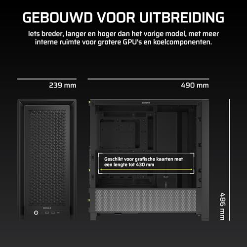 CORSAIR FRAME 4000D Modular Mid-Tower ATX PC Case – High Airflow, InfiniRail™ Fan Mounting System, Dual 360mm Radiator Support, ASUS BTF, MSI Project Zero, Gigabyte Project Stealth – Black