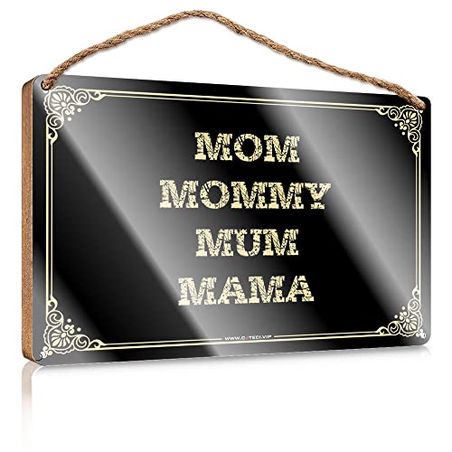KELVORX Room Stuff Farmhouse �n���M���O�T�C�� Mom Mommy Mum Mama �ؐ��Ŕ� Hello Winter Sign �r���e�[�W ���[���f�R���[�V����(23X35cm)