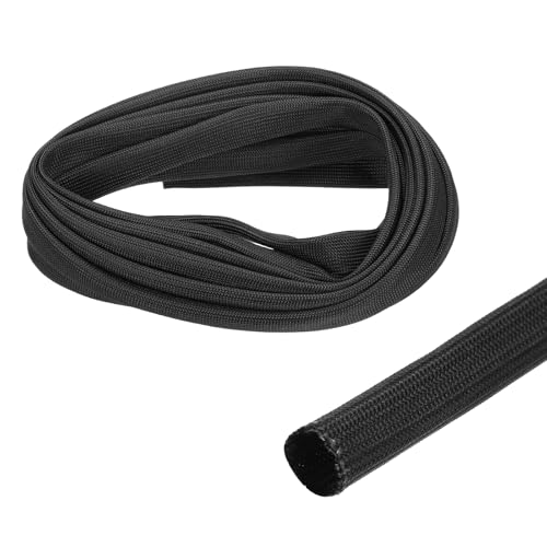 uxcell Insulation Cable Protector 12mm/0.5 Inch-5m/16 Feet Black