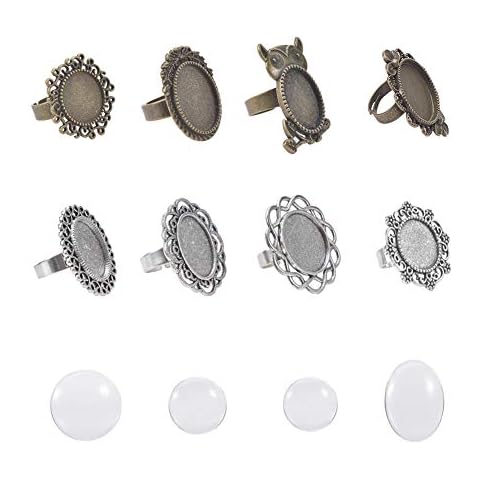 Anillo de Cabujón de Vidrio NBEADS Cover