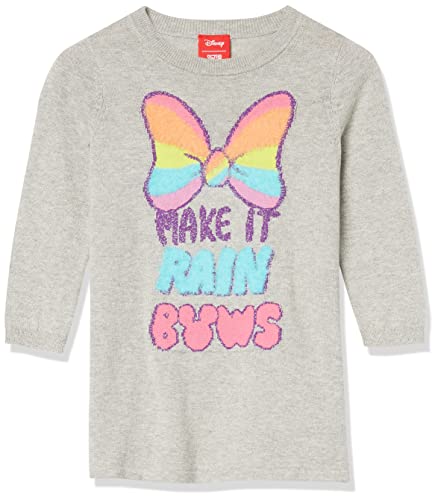 Amazon Essentials Disney | Marvel | Star Wars | Frozen | Princess Toddler Girls' Cotton Crew Neck Sweater Dress (Previously Spotted Zebra), Minnierainbow, 2T