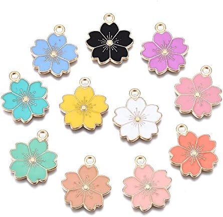 DanLingJewelry 40 pcs 8 Styles Alloy Enamel Cat with Bowknot Charms Cute Pet Animal Pendants for DIY Jewellery Making 13X21x2.3mm