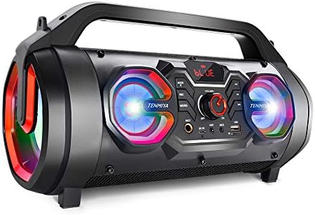 Portable Bluetooth Speaker with Subwoofer, Wireless Speakers with Booming Bass, FM Radio, RGB Lights, EQ, Stereo Sound, 10H Playtime, 30W Loud Speaker for Home, Outdoor, Party, Camping, Travel