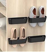 Yocice Wall Mounted Shoes Rack 4Pack with Sticky Hanging Strips, Plastic Shoes Holder Storage Org...