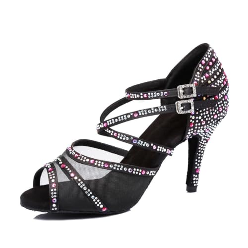 Chaussures de danse pour femme anti douleur et glisse avec strass