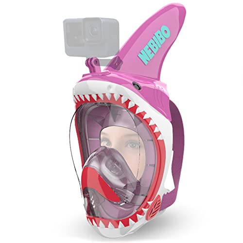Junior Snorkel Mask, Shark (Pink, SM)