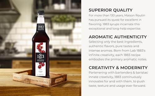 Image of 1883 Cherry Syrup for Drinks, Made in France, 1 Liter Plastic Bottle