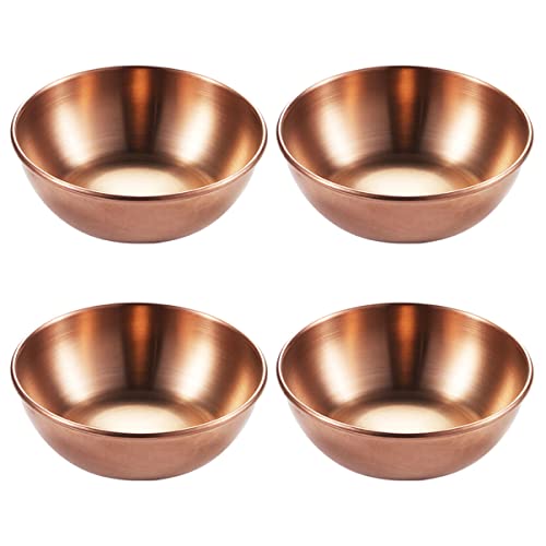 VALICLUD 4Pcs Seasoning Dishes Miniature Flavor Plates for Sauces and Condiments and Versatile Appetizer Serving Trays Finish