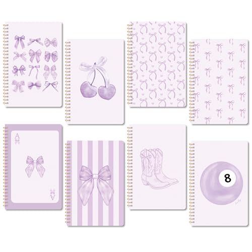 Carnet de notes A5 coquette violet avec couverture rigide et papier ligné premium