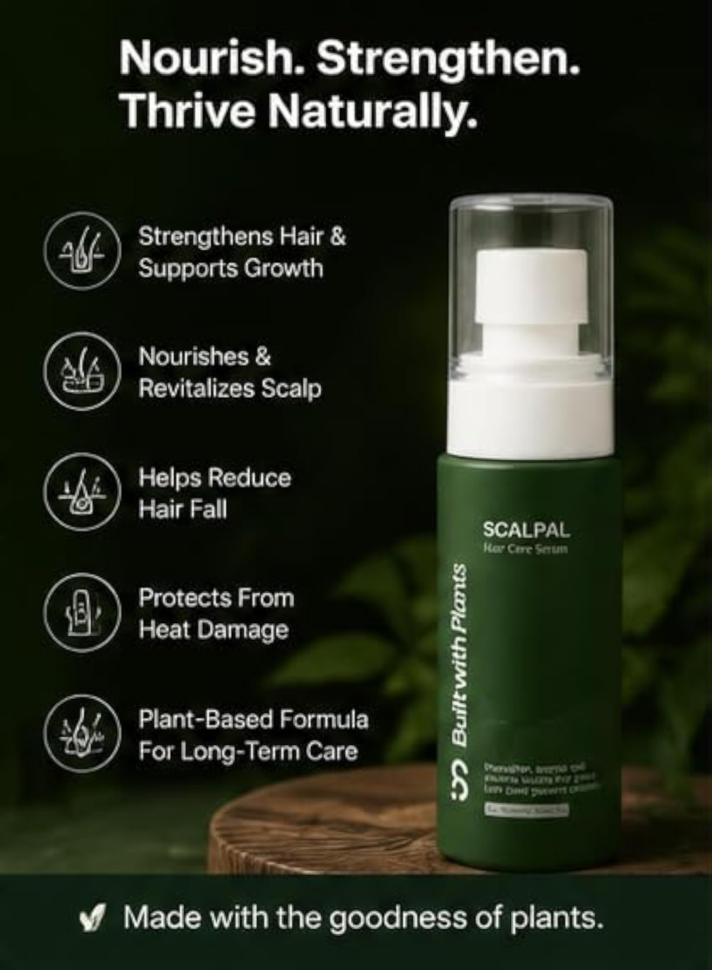 Built With Plants Scalp Hair Care Serum, 60ml