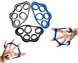 XMark Fitness 3xPACK Grip Strength Trainer Finger Stretcher Hand Resistance | Finger Exerciser Hand Resistance Bands Forearm Exerciser