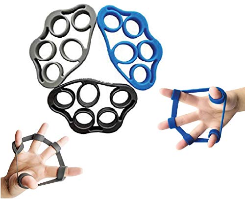 XMark Fitness 3xPACK Grip Strength Trainer Finger Stretcher Hand Resistance | Finger Exerciser Hand Resistance Bands Forearm Exerciser