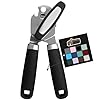 The original gorilla grip heavy duty stainless steel smooth edge manual can opener and bottle openers soft handle rust proof oversized handheld easy turn knob multifunctional kitchen tool black  urban country home decor