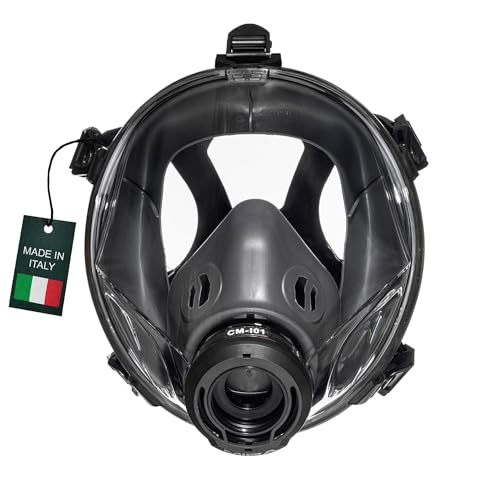 MIRA SAFETY M Certified Facial Gas Mask Respirator - Full Mask 1 Year Manufacturer Warranty (CM-i01 Black)