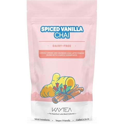 Spiced Vanilla Chai Latte Powder by KAYTEA - Vegan (Dairy-Free) - Added Ginger & Carob - Richly Spiced and Warming Chai - Superfood Latte Blend - 100g Pack (40+ Servings) Cover
