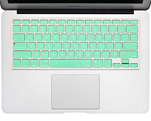 Kuzy - MacBook Keyboard Cover for Older Version MacBook Pro 13, 15, 17 inch and MacBook Air 13 inch, iMac Wireless Keyboard, Apple Computer Accessories Key Board Silicone Skin Protector - Mint Green