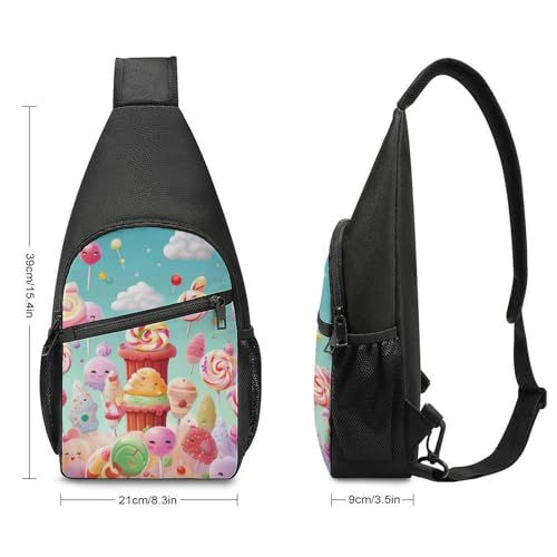 Mochila deportiva tipo sling Candy Happy para senderismo miniatura 2