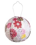 Allsop Home and Garden 11-1/2-Inch Round Soji Printed Solar Lantern, Floral Bloom, 1-Count