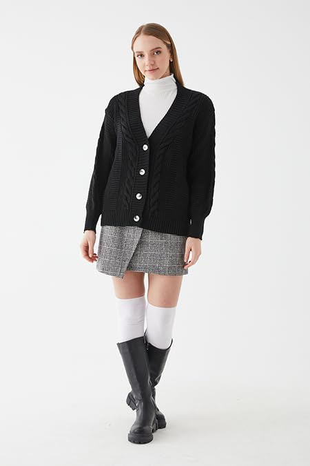 Image of Women's Cardigan Sweaters - Long, Chunky Knit, Cable Knit, Grandpa Style Coat