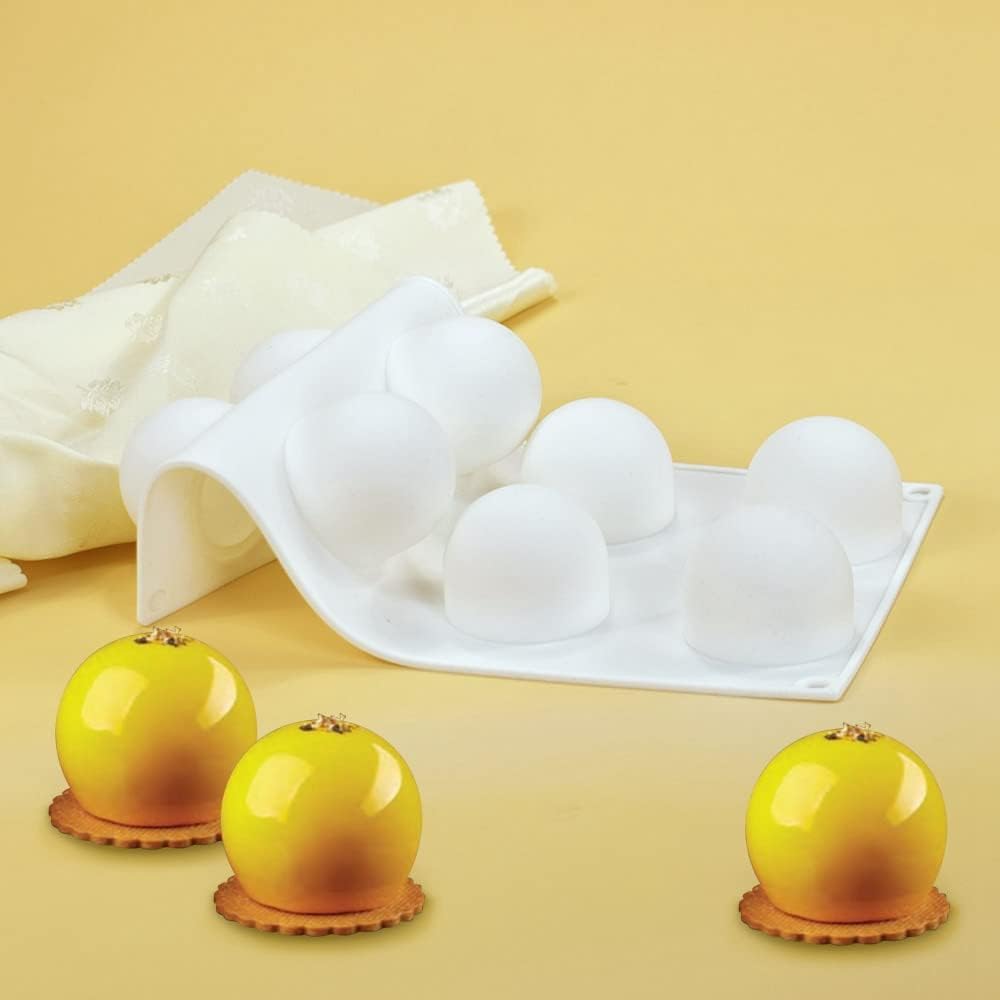 mostsom 3D Silicone Molds Ball Shape Sphere,Baking Mold for Mousse Cake, Fondant Mold Silicone Mold for Baking Cakes, French Dessert Mold for Pastry Chocolate,Soap and Ice Cream (Round Ball I)