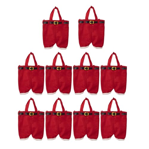 Pochettes cadeaux de Noël Père Noël par 10 pour décoration de table festive