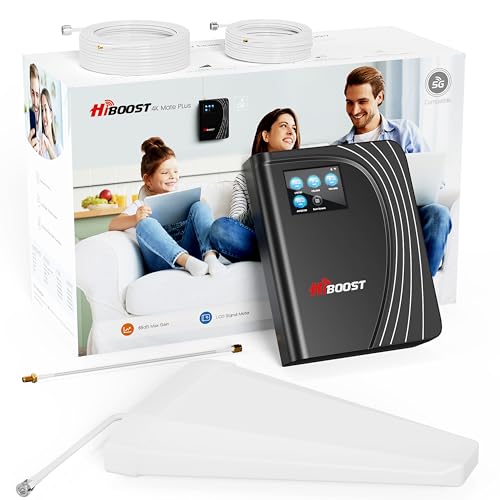 Cell Phone Booster, 4G LTE 5G Cell Phone Booster with LCD Touch Screen Cover 4,500 Sq Ft for Home Rural Cottage All U.S. Carriers Verizon, AT&T, T-Mobile 65dB High Gain Support All Band | FCC Approved