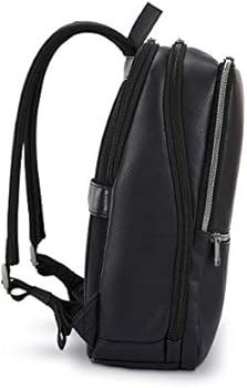 Samsonite Classic Leather Slim Backpack, Black, One Size, Classic