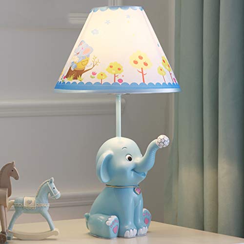 SMC Moderne Mode Kreative Pastorale Cartoon Tier Kleine Tischlampe Warme Schlafzimmer Nachttischlampe Geschenk Tischlampe (Color : Blue) Cover
