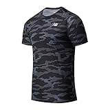 New Balance Men's Accelerate Short Sleeve, Black Camo , Large