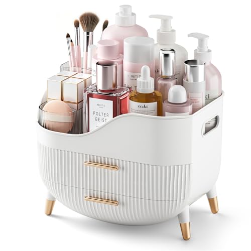 Pajiriona Makeup Organizer with Drawers,Skincare Organizer for Vanity,Storage Box with Handle,Large...