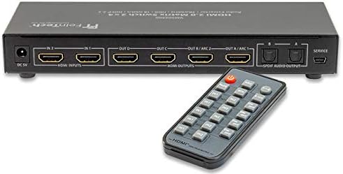 FeinTech VMS02400 HDMI 2.0 Matrix Switch Splitter 2 Inputs 4 Outputs Audio Extractor 4K 60Hz HDR, black - Image 3