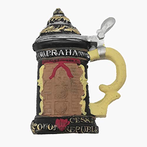 3D Beer mug shape Prague Czech Fridge Magnet Souvenir Gift,Home & Kitchen Decoration Magnetic Sticker,Czech Republic Prague Refrigerator Magnet
