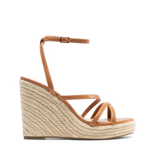 Image of DREAM PAIRS Women's Strappy Espadrille Wedge Sandals | Platform Chunky Heel design,Comfortable Open Toe Wedge Sandals with Cushioned Insole, Fashion Dressy Shoes
