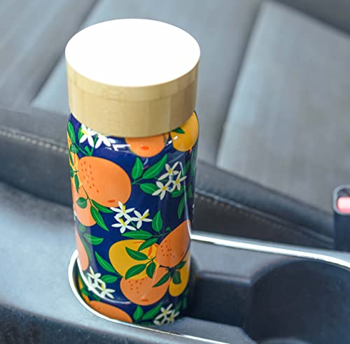 Steel Mill & Co Stainless Steel Insulated Water Bottle, 17 Oz Travel Tumbler With Lid, Cute Floral Reusable Metal Water Bottles, Orange Blossom #TOP2