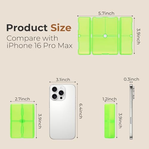 Image of FYY Travel Pill Organizer,7 Compartments Pill Box Medicine Case-Clear Green