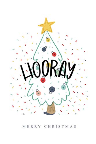 Hooray CHRISTMAS NOTEBOOK: Glossy Weatherproof Vinyl Sticker Laminated Decal for Water Bottles, Laptops, Notebooks, and More