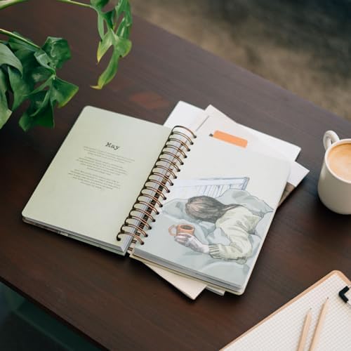 Kokonote Self Care Club Muse A5 2024 Day To Page Diary | January 2024 - December 2024 | 2024 Weekly Planner | A5 Planner With Stickers & Pocket | 2024 Diary