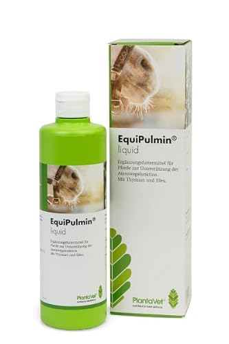 PlantaVet EquiPulmin Liquid | 500 ml | Ergänzungsfuttermittel für Pferde | Zur Unterstützung der Atemwegsfunktion | Mit Efeu- und Thymianextrakt | Mit Dextrose und Lactose