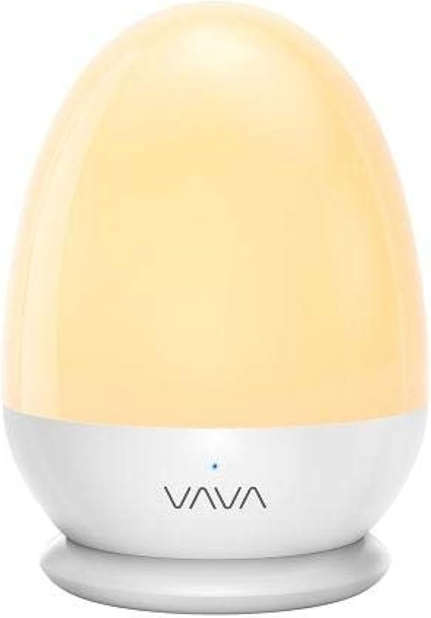 VavaBaby Night Light, Bedside Lamp for Breastfeeding, ABS/PP, Adjustable Brightness & Color, SOS Mode, Touch Control, Timer Setting