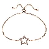 Plata de Ley Circonita Estrella ajustable pulsera