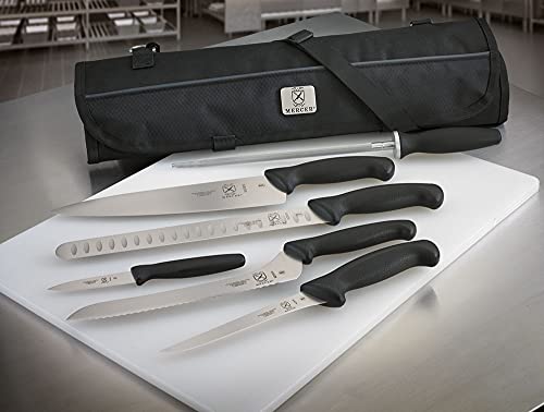 Image of Mercer Culinary Millennia 7-Piece Knife Roll Set,Black